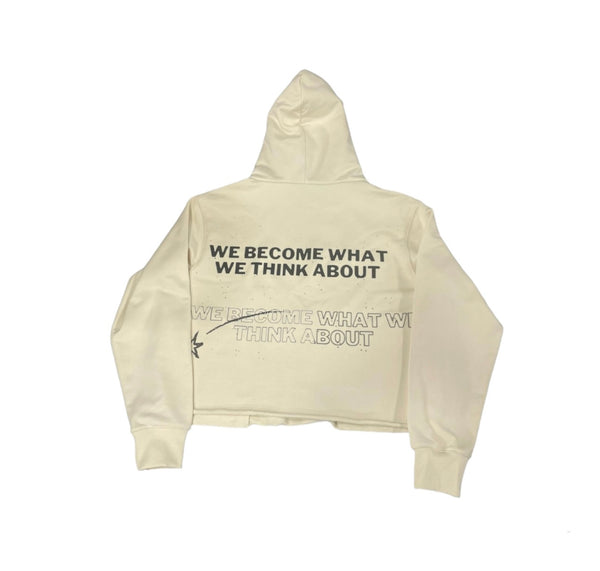 We Become What We Think About Crop Hoodie