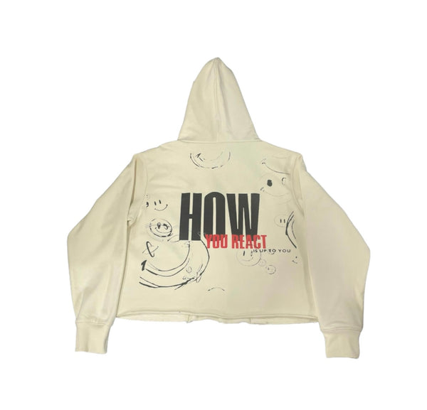 How You React Is Up To You Crop Hoodie